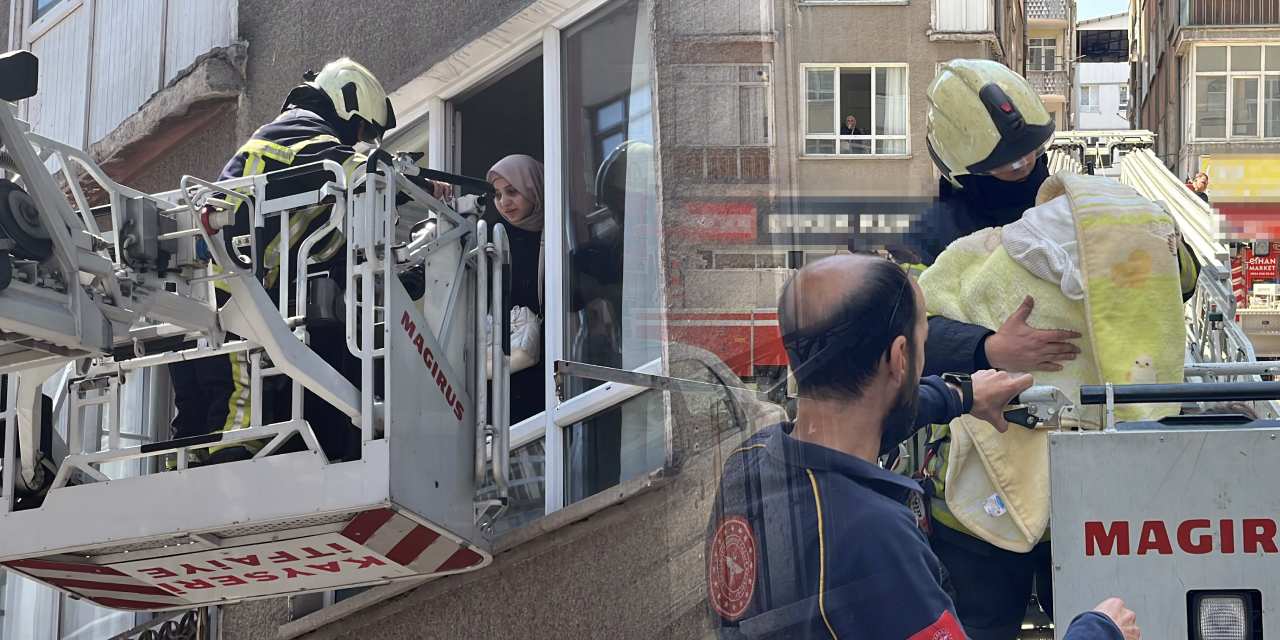 Kayseri’de Yangın Korkusu: 1 Bebek ve 4 Yetişkin Kurtarıldı